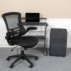Flash Furniture Work From Home Kit - Black Computer Desk, Ergonomic Mesh Office Chair And Locking Mobile Filing Cabinet With Side Handles -Furniture Shop GUEST 52f51740 262e 47cb a756 f87647232d92