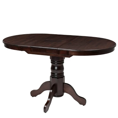 Dillon Extendable Oval Pedestal Dining Table Dark Brown - CorLiving 4 Dillon Extendable Oval Pedestal Dining Table Dark Brown - CorLiving - Image 2