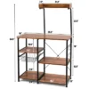 Costway 4-Tier Vintage Kitchen Baker's Rack Utility Microwave Stand W/ Basket & 5 Hooks -Furniture Shop GUEST 53625bdf 2417 435f a69c ea8c9133e8b6