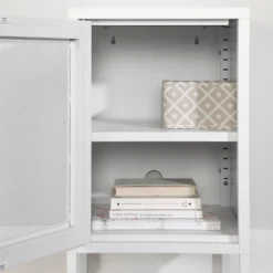 Kodali Nightstand Metal Mesh White - South Shore -Furniture Shop GUEST 556f0ef4 6b06 4b99 bf33 a49d71749ced