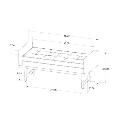 Verken Mid Century Modern Settee Bench - Threshold™ 9 Verken Mid Century Modern Settee Bench - Threshold™ - Image 7