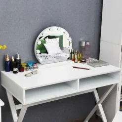 Costway Modern Computer Desk Writing Desk Makeup Vanity Table Storage -Furniture Shop GUEST 56d2e283 7d9b 4b3b af83 d4b6f904c93a