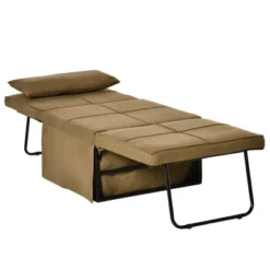 HOMCOM 4-in-1 Multi Function Folding Single Sofa Bed With Retractable Footrest, Convertible Sleeper With Adjustable Backrest, Brown 9 HOMCOM 4-in-1 Multi Function Folding Single Sofa Bed With Retractable Footrest, Convertible Sleeper With Adjustable Backrest, Brown -Furniture Shop GUEST 573aa043 a63f 4434 bd39 5882960d0b1d