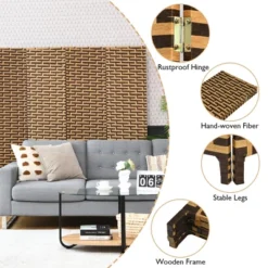 Costway 4 Panel Fiber Privacy Partition Screen Folding Room Divider Weave 6FT Tall 16 Costway 4 Panel Fiber Privacy Partition Screen Folding Room Divider Weave 6FT Tall -Furniture Shop GUEST 57f7e6da 32f1 4029 a179 cd9083916d98