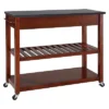 Solid Black Granite Top Kitchen Cart/Island With Optional Stool Storage - Classic Cherry - Crosley -Furniture Shop GUEST 58465d8d 2d0b 4d79 b56d 50bf0816cf15