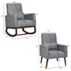 2-in-1 Fabric Upholstered Rocking Chair Nursery Armchair With Pillow Dark Grey -Furniture Shop GUEST 586cb9a8 e418 4d8e a006 a7331e4ab5be