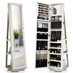 Costway 360degree Rotatable Jewelry Cabinet 2-in-1 Lockable Mirrored Organizer 24 Costway 360degree Rotatable Jewelry Cabinet 2-in-1 Lockable Mirrored Organizer -Furniture Shop GUEST 5a4d681b 2347 4a9b a5f9 de8104c6e7e9