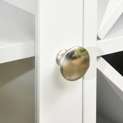 HOMCOM Modern Kitchen Sideboard, Buffet Table With Removable Wine Rack, Glass Door Cabinet And Shelves For Living Room, Kitchen, Entryway, White 7 HOMCOM Modern Kitchen Sideboard, Buffet Table With Removable Wine Rack, Glass Door Cabinet And Shelves For Living Room, Kitchen, Entryway, White - Image 5