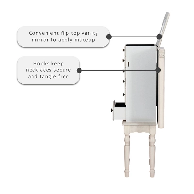 Obrecht Jewelry Armoire Off White - Powell Company 5 Obrecht Jewelry Armoire Off White - Powell Company - Image 3