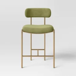 Orion Luxe Backed Counter Height Barstool With Brass Legs Olive Green Velvet - Threshold™ -Furniture Shop GUEST 5b73c533 a1a5 4503 afaa 3baa1fe62dbd