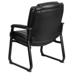 Emma And Oliver 500 Lb. Big & Tall Black LeatherSoft Tufted Side Chair With Sled Base -Furniture Shop GUEST 5bc32343 f994 410f 8908 8e6ca096e4d7