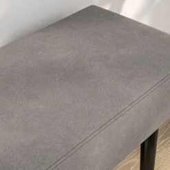 HOMCOM 39.25" End Of Bed Bench, Upholstered Entryway Bench With Steel Legs, Bedroom Bench, Gray -Furniture Shop GUEST 5c0bf4d6 fa32 4ffd b3aa a49563d2fa68