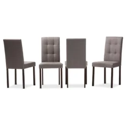 Baxton Studio Set Of 4 Andrew Modern And Contemporary Fabric Upholstered Grid-tufting Dining Chair -Furniture Shop GUEST 5c7d6327 90b4 443e b0fe dfd811a333d8