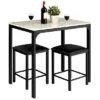 Tangkula 3 Pieces Counter Height Table Set 2 Chairs Bar Dining Room Faux Marble