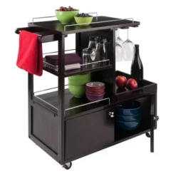 Galen Entertainment Cart With Serving Tray Wood/Espresso - Winsome -Furniture Shop GUEST 5c83f8f0 0b03 4b9b a91a a7e08bd27505