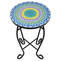 Costway Mosaic Side Table Accent Table Round Balcony Bistro End Table OrangeBlueNavy 22 Costway Mosaic Side Table Accent Table Round Balcony Bistro End Table OrangeBlueNavy -Furniture Shop GUEST 5ce9be21 40c1 4cc5 96aa 61f137db0539