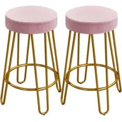 Yaheetech Set Of 2 Upholstered Velvet Counter Stools With Metal Legs 21 Yaheetech Set Of 2 Upholstered Velvet Counter Stools With Metal Legs -Furniture Shop GUEST 5d09224d 80f5 41b8 ac9f b1f54b56c1b0