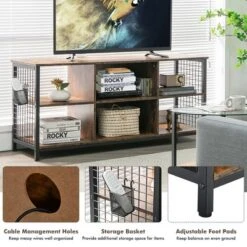 Costway 3-Tier TV Stand For TV's Up To 65'' Entertainment Media Center W/Storage Basket -Furniture Shop GUEST 5d098bbb eb5b 4fae 839b 494e8ab7d0f8