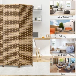 Costway 4 Panel Fiber Privacy Partition Screen Folding Room Divider Weave 6FT Tall 15 Costway 4 Panel Fiber Privacy Partition Screen Folding Room Divider Weave 6FT Tall -Furniture Shop GUEST 5d372a20 ec8b 4d5d b780 45c7c07f4cf1