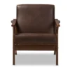 Bianca Mid Century Modern Walnut Wood Distressed Faux Leather Lounge Chair Dark Brown - Baxton Studio -Furniture Shop GUEST 5e559048 21d7 4ac9 bb27 80adbbd58265