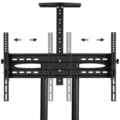 Yaheetech Adjustable Mobile TV Stand Rolling TV Cart With Wheels Black 8 Yaheetech Adjustable Mobile TV Stand Rolling TV Cart With Wheels Black - Image 6