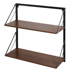 Honey-Can-Do 2 Tier Laundry Shelf With Wood Walnut -Furniture Shop GUEST 5f221ddc 0826 4b32 bf1f 0d3967b9e1d3