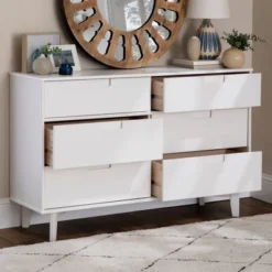 Mid-Century Modern Groove Wood 6 Drawer Dresser - Saracina Home -Furniture Shop GUEST 5f343547 8bdb 4ab5 8100 4810a89a5608