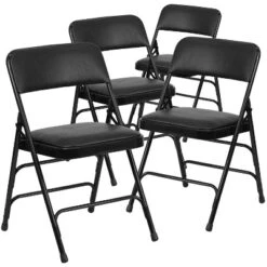Flash Furniture 4 Pack HERCULES Series Curved Triple Braced & Double Hinged Upholstered Metal Folding Chair -Furniture Shop GUEST 5f545390 ff5f 494f b971 3842c792c6ae