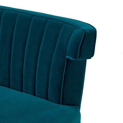 Cadmus 46" Modern Velvet Armless Loveseat With Channel-tufted Wingback For Living Room And Drawing Room| KARAT HOME 9 Cadmus 46" Modern Velvet Armless Loveseat With Channel-tufted Wingback For Living Room And Drawing Room| KARAT HOME - Image 7