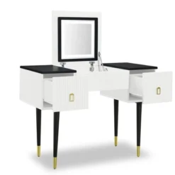 43.3" Modern Vanity Table Set With Flip-Up Mirror, LED Lights And Storage - ModernLuxe -Furniture Shop GUEST 5fa82ec4 dd96 4195 85b2 8b4bd238d920
