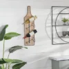 Wood Bottle Shaped 4 Bottle Wall Wine Rack With Beaded Frame Brown - Olivia & May -Furniture Shop GUEST 603b1b9c 52e1 4d10 9a11 8d7041710135