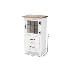 Faron Finished Wood 2 Drawer Storage Cabinet White/Oak Brown - Baxton Studio -Furniture Shop GUEST 6074802f 027b 42c9 88b6 0a805cf302e0