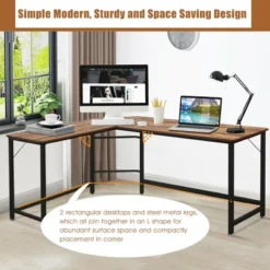 Costway L-Shaped Computer Desk Corner Workstation Study Gaming Table Home Office 17 Costway L-Shaped Computer Desk Corner Workstation Study Gaming Table Home Office -Furniture Shop GUEST 60781d78 965c 4a81 96a3 f1a7ce5cb3b0