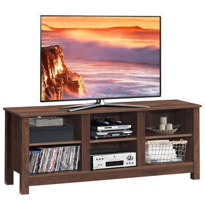 Costway TV Stand Cabinet For TV's Up To 60'' Entertainment Center W/Storage Shelves BlackBrown 13 Costway TV Stand Cabinet For TV's Up To 60'' Entertainment Center W/Storage Shelves BlackBrown - Image 11