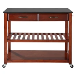 Solid Black Granite Top Kitchen Cart/Island With Optional Stool Storage - Classic Cherry - Crosley 9 Solid Black Granite Top Kitchen Cart/Island With Optional Stool Storage - Classic Cherry - Crosley -Furniture Shop GUEST 6295e68a 7f9a 43eb 978b 14f8e7f6b442