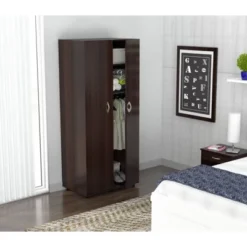 2 Door Wardrobe/Armoire Espresso - Inval -Furniture Shop GUEST 62d1fd46 60e9 4b9e 9060 c807f8a73faa
