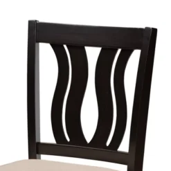 5pc Fenton Fabric Upholstered And Wood Pub Dining Set Dark Brown - Baxton Studio -Furniture Shop GUEST 631b6cb7 7ef7 47cf 89ee 202f55411d51