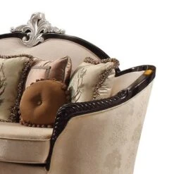 91" Ernestine Sofa Tan Fabric/Black - Acme Furniture