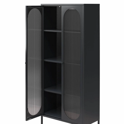 Luna Tall 2 Door Accent Cabinet With Fluted Glass - Mr. Kate 8 Luna Tall 2 Door Accent Cabinet With Fluted Glass - Mr. Kate - Image 6
