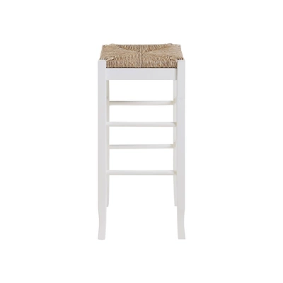 Rush Seat Hardwood Barstool White - Boraam 4 Rush Seat Hardwood Barstool White - Boraam - Image 2