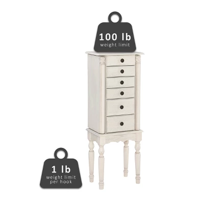 Obrecht Jewelry Armoire Off White - Powell Company 4 Obrecht Jewelry Armoire Off White - Powell Company - Image 2