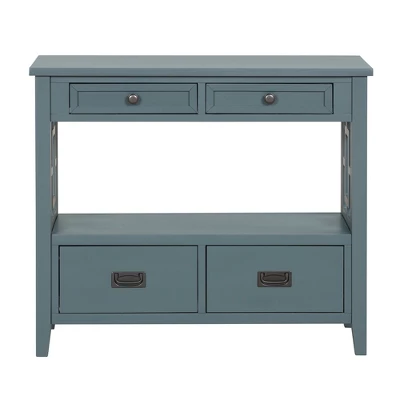 36" Retro Style Pine Console Table With 4 Drawers And 1 Storage Shelf - ModernLuxe 7 36" Retro Style Pine Console Table With 4 Drawers And 1 Storage Shelf - ModernLuxe - Image 5