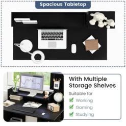 Tangkula 48" Modern Computer Desk Home Office Workstation W/ Hutch & Storage Shelves 18 Tangkula 48" Modern Computer Desk Home Office Workstation W/ Hutch & Storage Shelves -Furniture Shop GUEST 6500bfdc f69c 4cf1 b954 d857b26cbf13