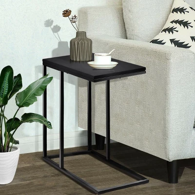Costway Coffee Tray Sofa Side End Table Ottoman Couch Console Stand TV Lap Snack Black 3 Costway Coffee Tray Sofa Side End Table Ottoman Couch Console Stand TV Lap Snack Black