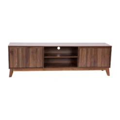 70" Haisley Mid-Century Modern TV Stand For TVs Up To 65" With Adjustable Shelves Dark Walnut - Taylor & Logan -Furniture Shop GUEST 66116012 07e7 4301 8e3d 8ba000b07278
