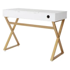 Juliette Vanity Desk Gold Legs With Top White - OSP Home Furnishings 13 Juliette Vanity Desk Gold Legs With Top White - OSP Home Furnishings -Furniture Shop GUEST 661fed80 cdf2 4290 80bf cbf1f9e9ba32