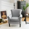 Costway Modern Upholstered Fabric Accent Chair W/ Rubber Wood Legs Dark GrayLight Grayy -Furniture Shop GUEST 66837572 250e 44fc babc e399c07b77d6