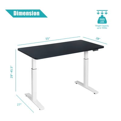 Costway Electric 55''x28'' Standing Desk Adjustable Sit To Stand W/ Controller 3 Costway Electric 55''x28'' Standing Desk Adjustable Sit To Stand W/ Controller