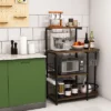 Costway Kitchen Bakers Rack Microwave Stand Coffee Bar W/ S-Hooks & Stemware Holder 1 Costway Kitchen Bakers Rack Microwave Stand Coffee Bar W/ S-Hooks & Stemware Holder -Furniture Shop GUEST 6839be4d 2325 45c3 837f ddd564ba790a