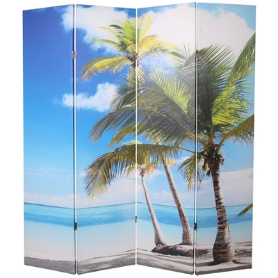 Legacy Decor Canvas Room Divider Double - Sided Digital Print Virgin Islands Beach Design 3 Legacy Decor Canvas Room Divider Double - Sided Digital Print Virgin Islands Beach Design